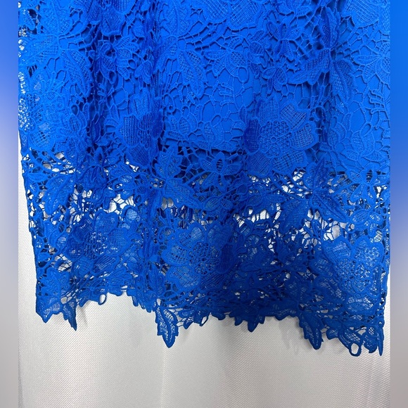 NWT Eloquii Floral Lace Cobalt Blue skirt - Picture 5 of 8